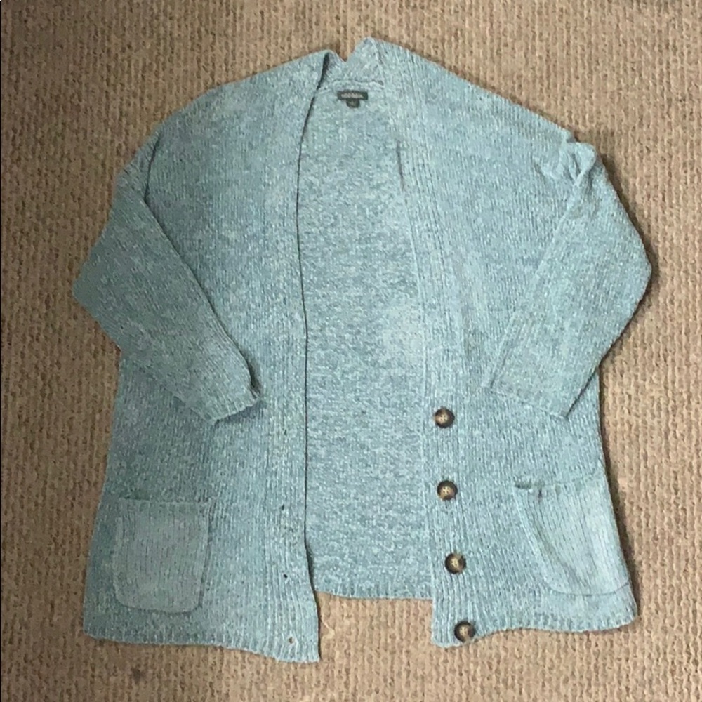 Light blue fuzzy cardigan